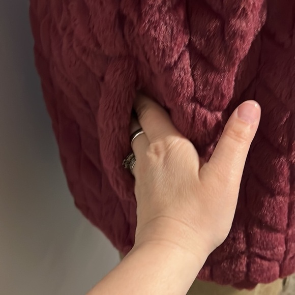 BAND OF THE FREE VAL FAUX FUR CHEVRON JACKET MEDIUM - Picture 12 of 16